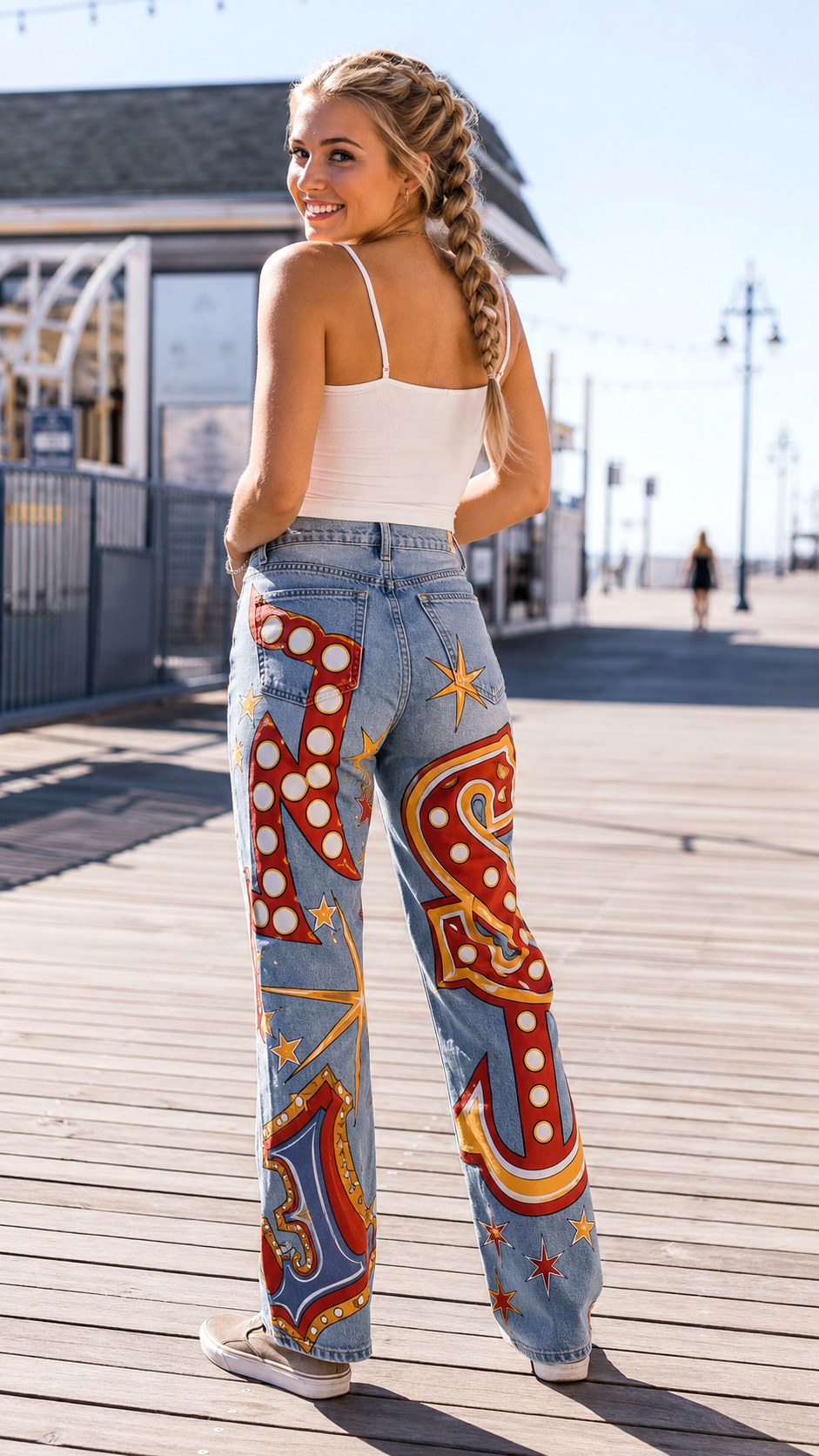 Vintage Carnival Sign Typography - 23 custom hand painted senior jeans ideas