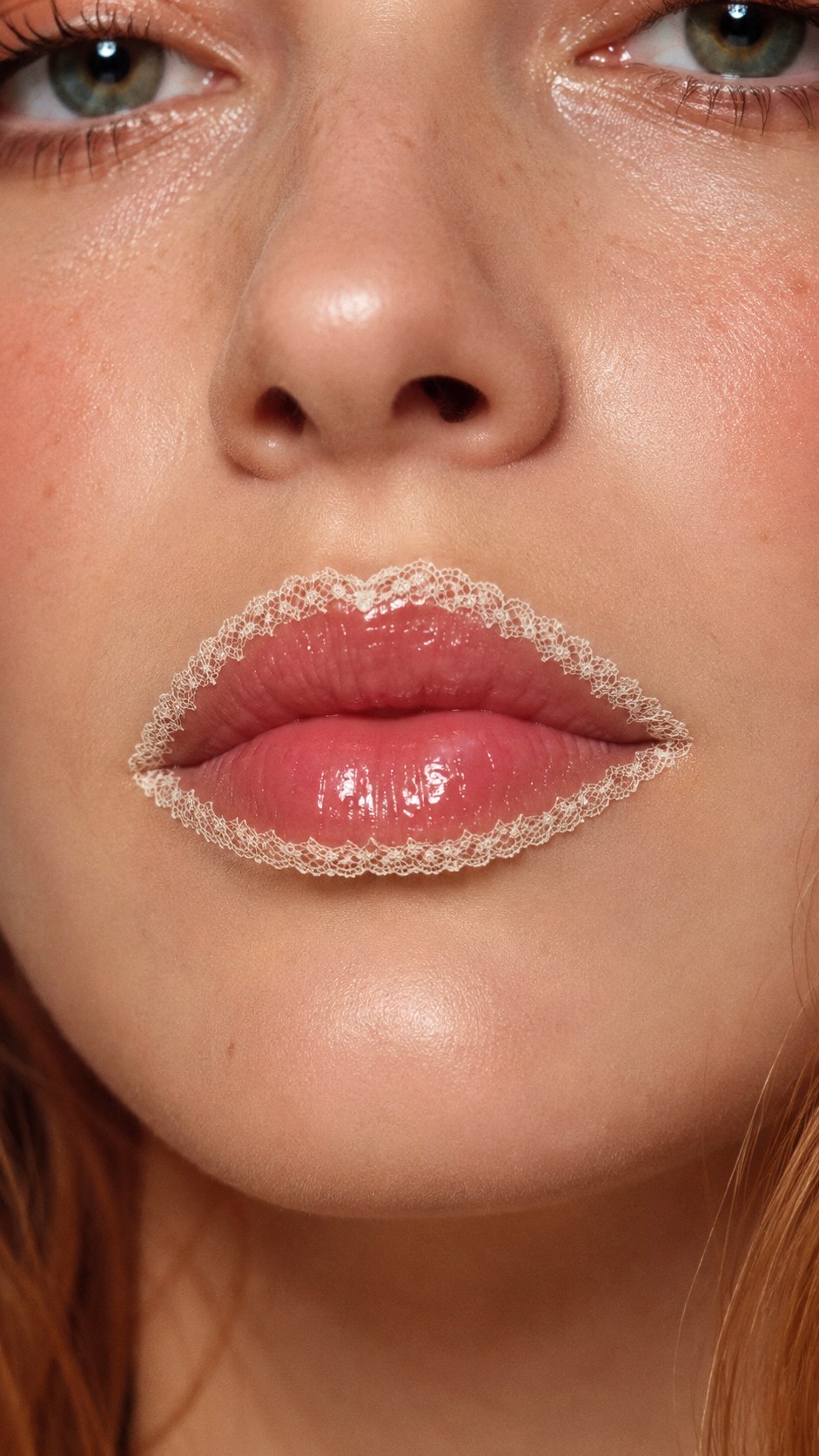 Vintage Ivory Lace Lip Edge - 21 lace makeup ideas