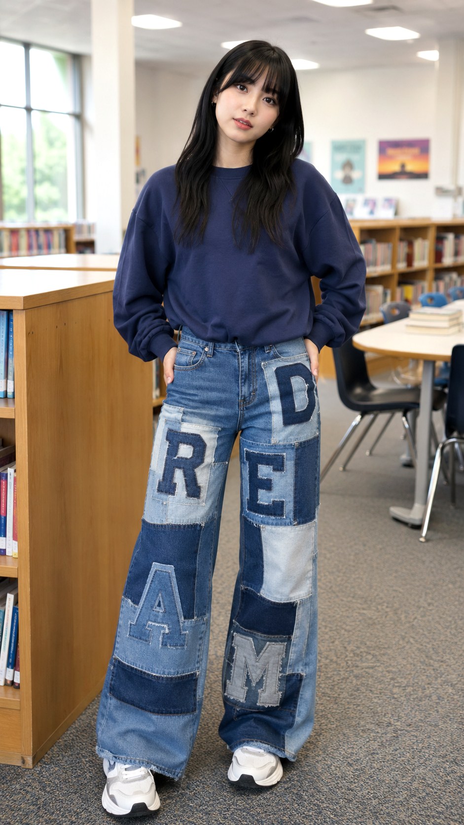 Vintage Patchwork Denim With Block Lettering - 21 block lettering school spirit ideas
