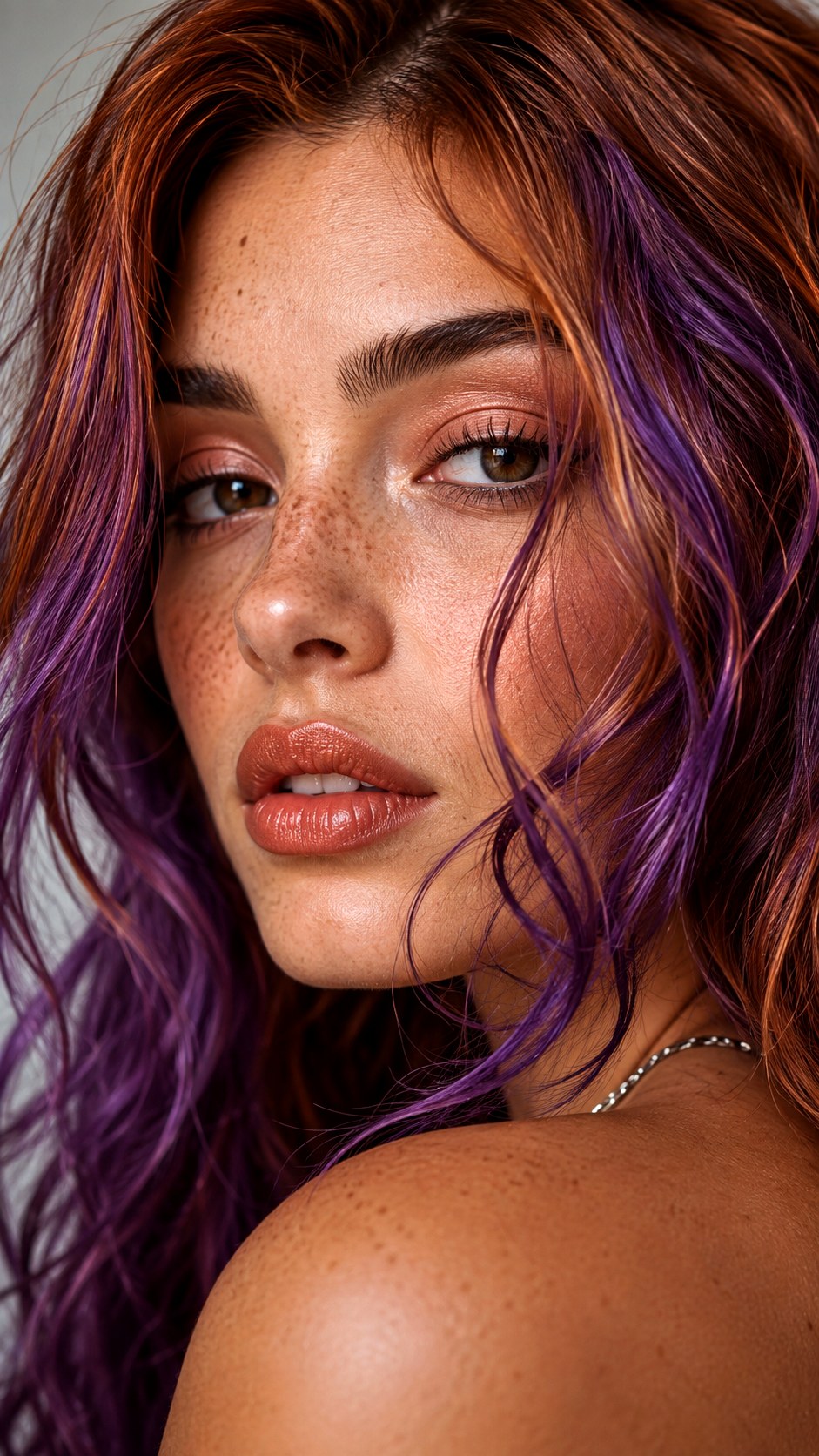 Violet Copper Money Piece - 24 violet hair color ideas
