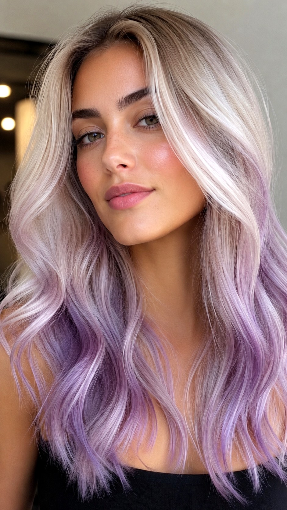 Violet Pearl Drop Balayage - 24 violet hair color ideas