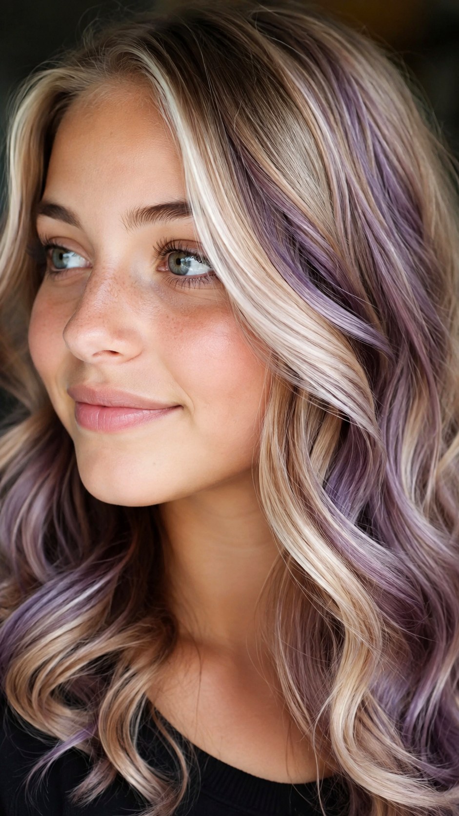 Violet Tinted Blonde Highlights - 21 blonde hair color highlights ideas