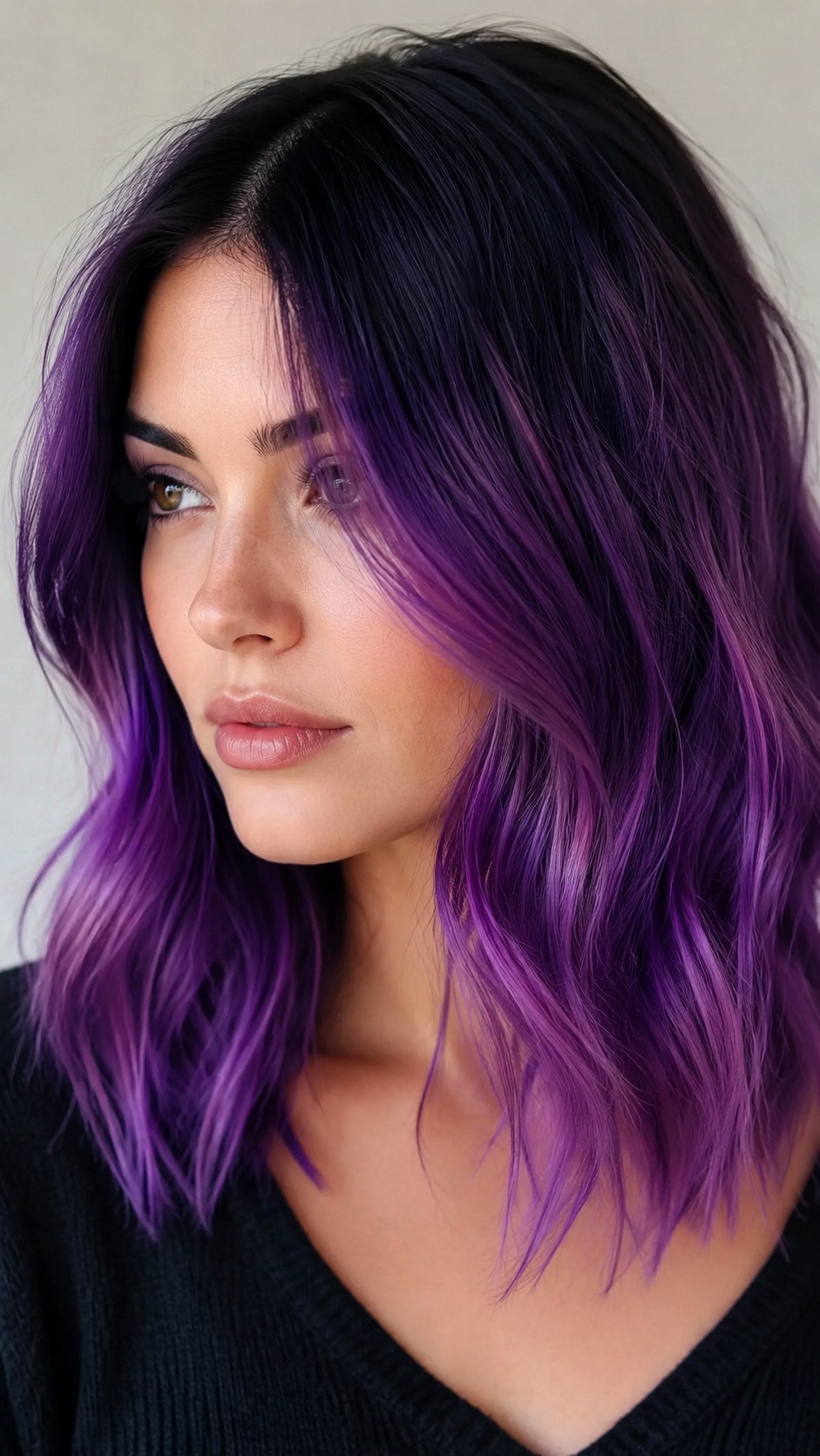 Violet Velvet Shadow Roots - 24 violet hair color ideas
