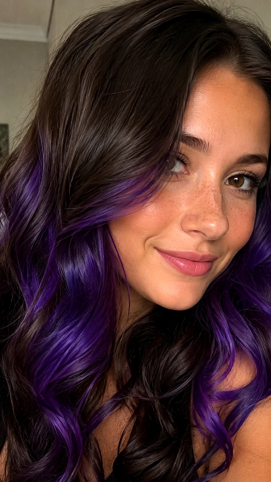 Vivid Violet Underlights highlights - 24 vivid hair color highlights ideas