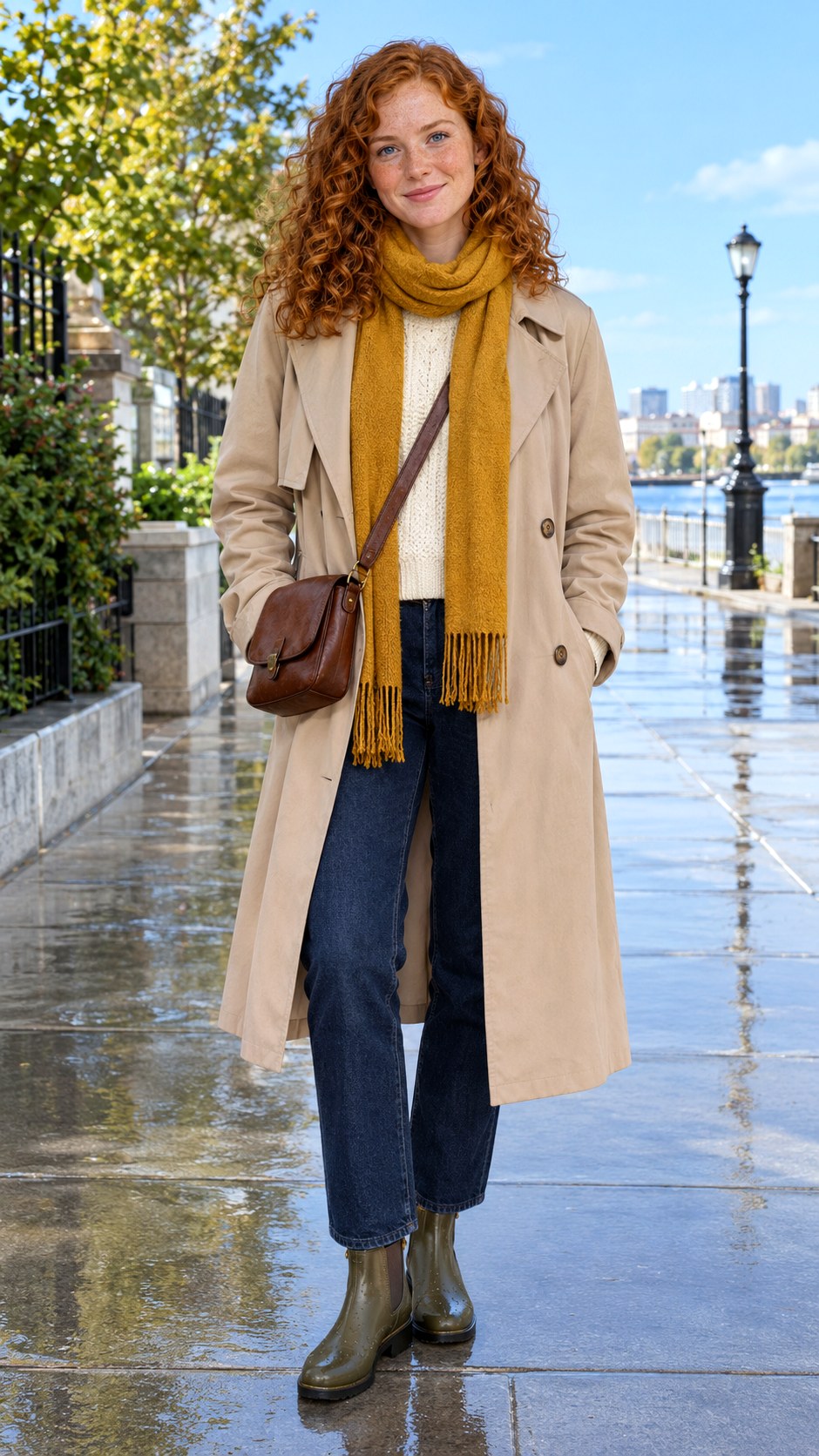 Waterproof Boots With Trench Coats - 20 fall boots outfit ideas