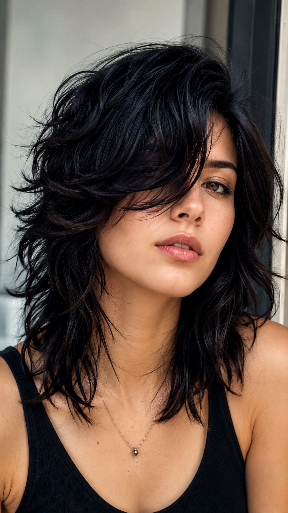 Wavy Wolf Cut with Deep Side Part - 23 wavy wolf cut hairstyle ideas