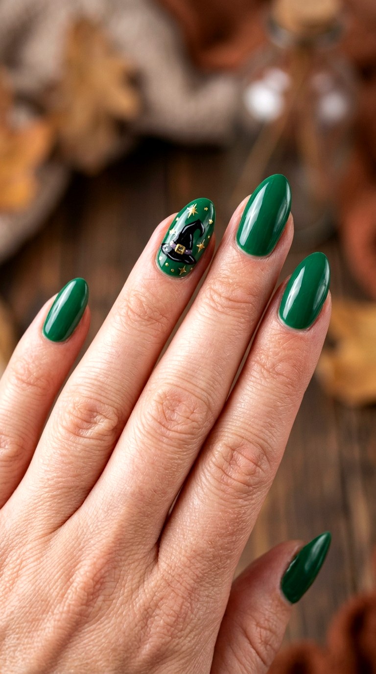 Witch Hat Nails - 20 easy halloween nail ideas