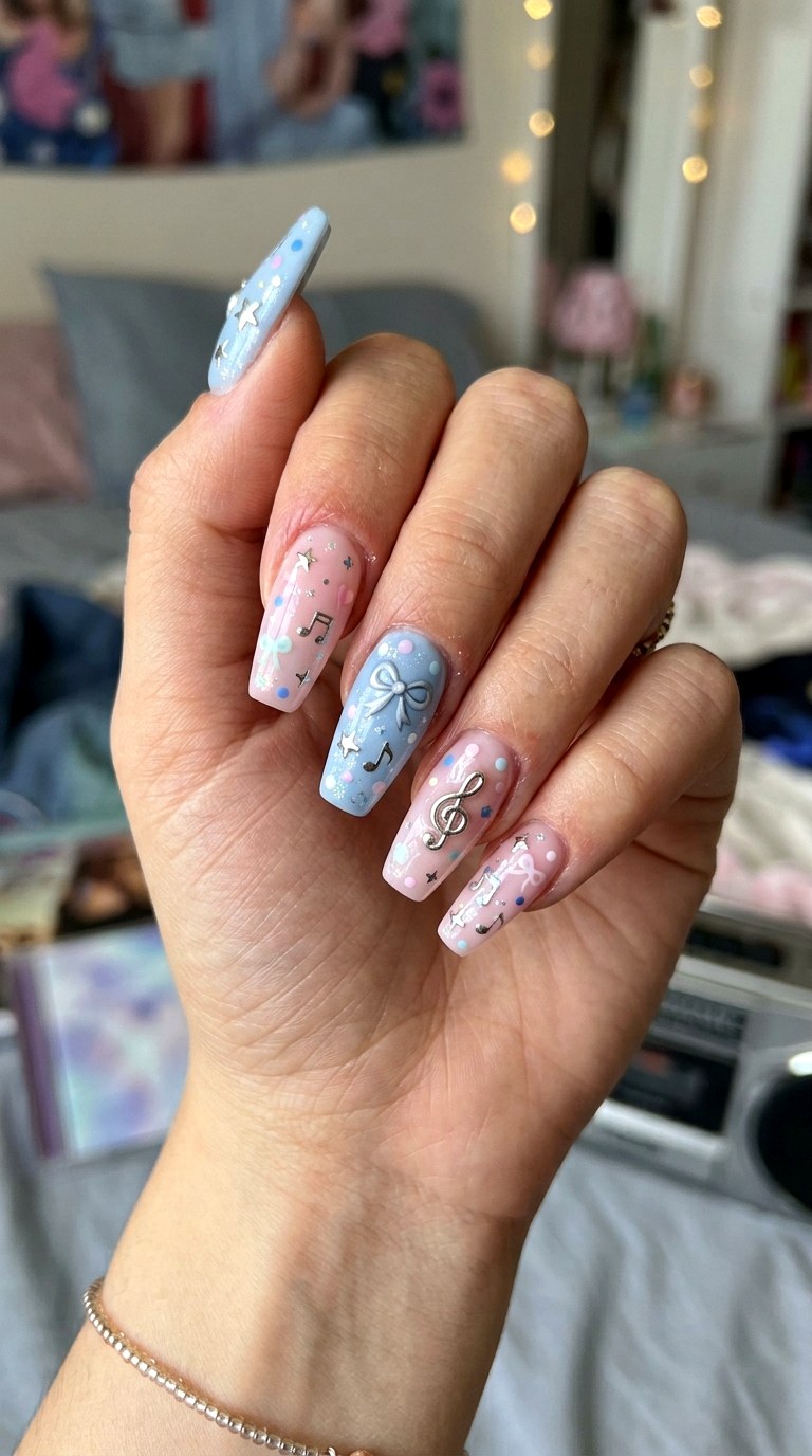 YK Wishcore Music Nails - 23 handmade wish core nail ideas