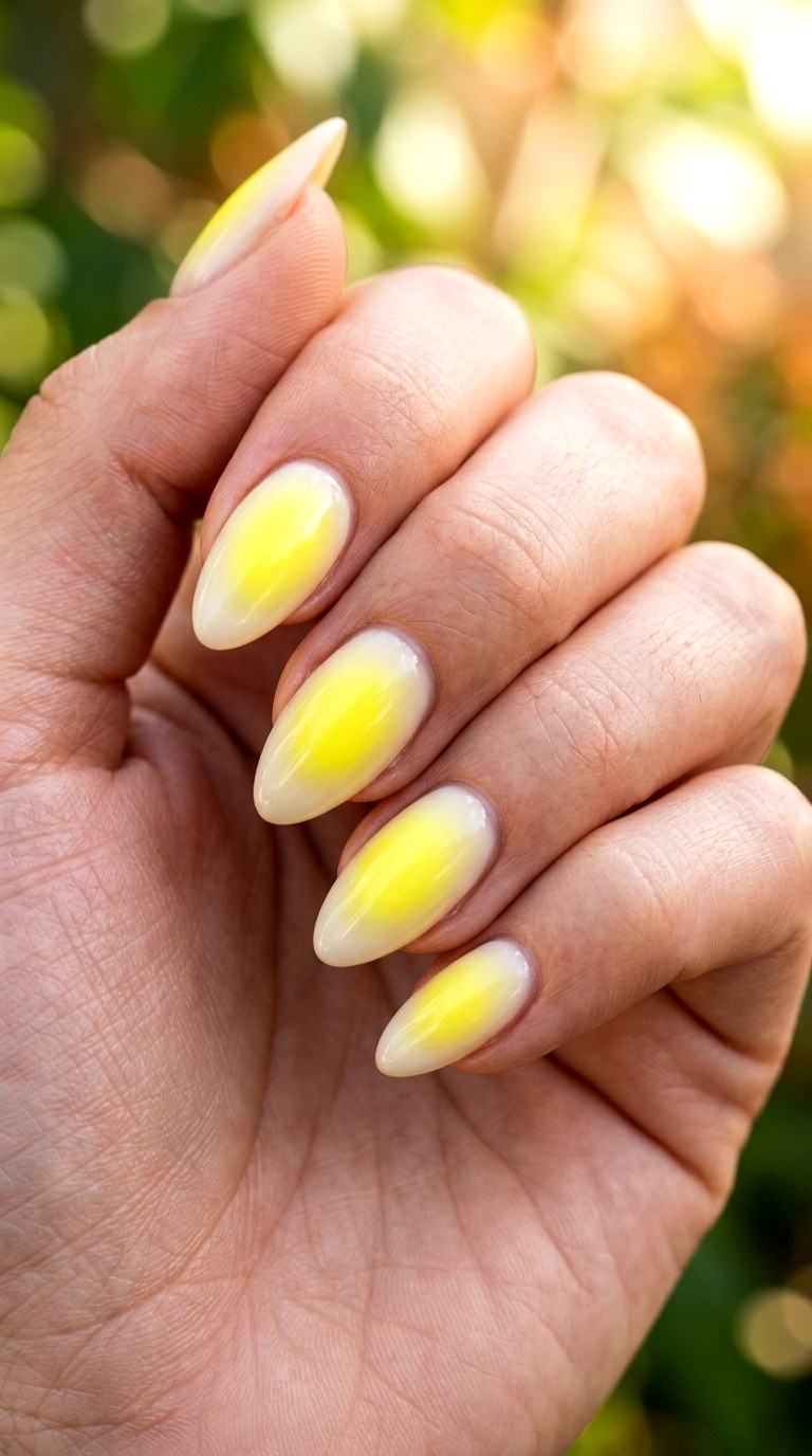 Yellow Aura Glow Nails - 22 sunlit tips Yellow nail design ideas