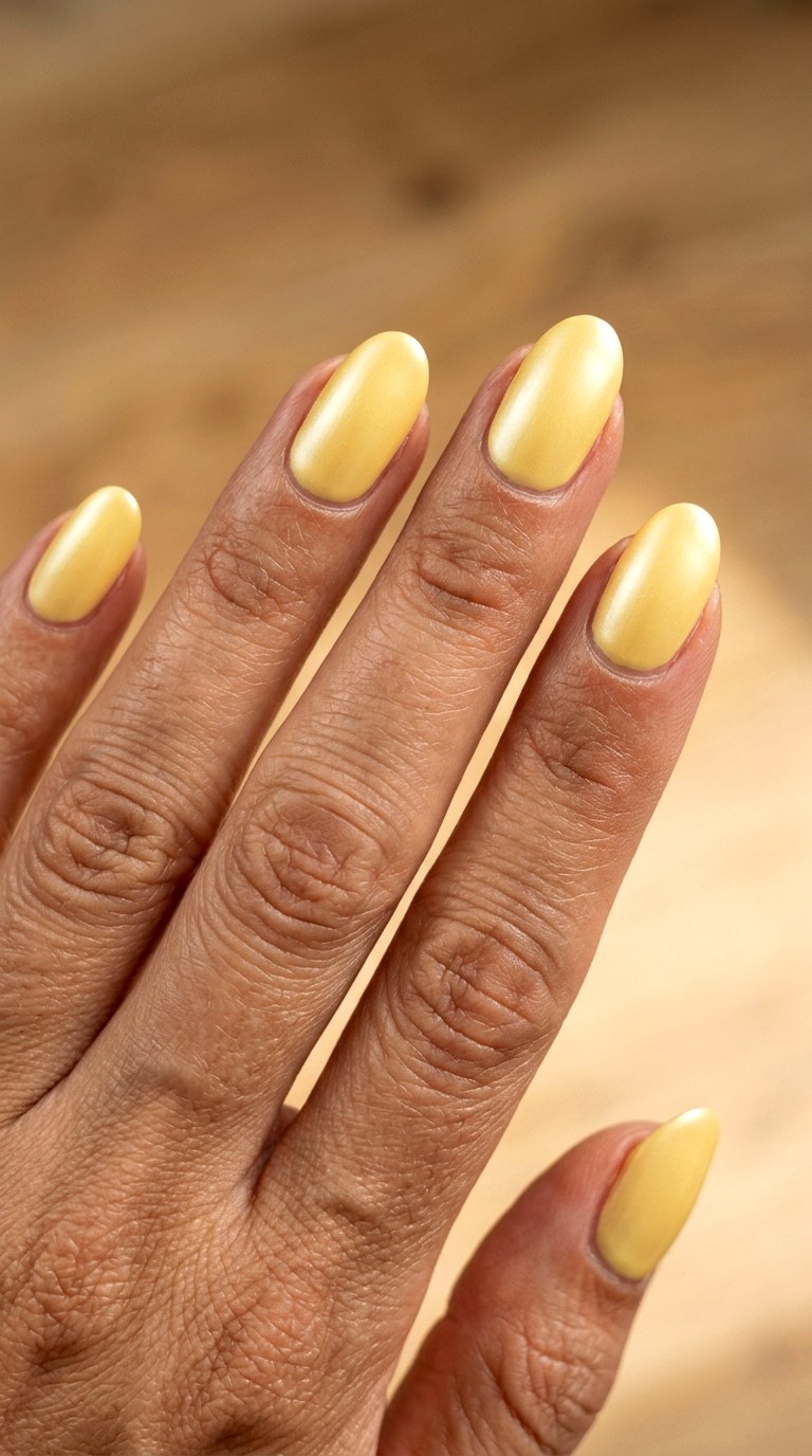 Yellow Satin Glow Nails - 22 sunlit tips Yellow nail design ideas